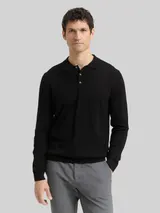 TOM TAILOR Herren Strickpullover mit Merinowolle, schwarz, Uni – Bild 4