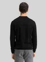 TOM TAILOR Herren Strickpullover mit Merinowolle, schwarz, Uni – Bild 5