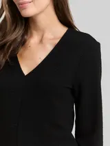 TOM TAILOR Damen Kleid mit Glitzer-Effekt, schwarz, Uni – Bild 6