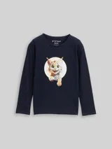 TOM TAILOR Mädchen Langarmshirt mit Fotoprint, blau, Uni – Bild 3