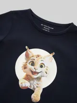 TOM TAILOR Mädchen Langarmshirt mit Fotoprint, blau, Uni – Bild 4