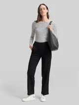 TOM TAILOR Damen TTMIA STRAIGHT Hose, schwarz, Uni – Bild 4