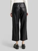 TOM TAILOR Damen Culotte Hose in Lederoptik, schwarz, Uni – Bild 5