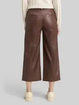 TOM TAILOR Damen Culotte Hose in Lederoptik, braun, Uni – Bild 5