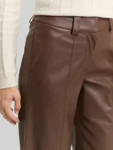 TOM TAILOR Damen Culotte Hose in Lederoptik, braun, Uni – Bild 6