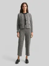 TOM TAILOR Damen TTLEA Straight Bouclé Hose, schwarz, Meliert – Bild 4