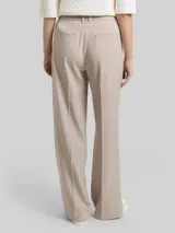 TOM TAILOR Damen TTLEA WIDE Hose mit Bügelfalte, beige, Meliert – Bild 5