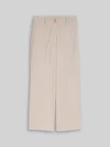 TOM TAILOR Damen TTLEA WIDE Hose mit Bügelfalte, beige, Meliert – Bild 3