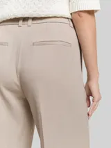 TOM TAILOR Damen TTLEA WIDE Hose mit Bügelfalte, beige, Meliert – Bild 6