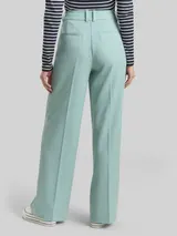 TOM TAILOR Damen TTLEA WIDE Hose mit Bügelfalte, grün, Meliert – Bild 5