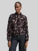 TOM TAILOR DENIM Damen Loose Fit Blusenshirt mit Muster, schwarz, Gemustert – Bild 4