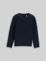 TOM TAILOR Jungen Strickpullover aus Noppengarn, blau, Uni – Bild 3