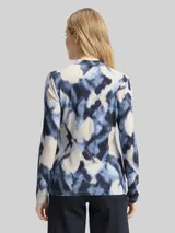 TOM TAILOR Damen Slim Fit Langarmshirt mit Muster, blau, Gemustert – Bild 5