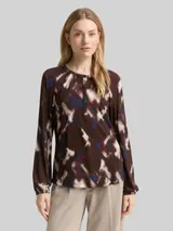 TOM TAILOR Damen Blusenshirt mit Muster, braun, Gemustert – Bild 4