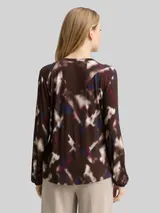 TOM TAILOR Damen Blusenshirt mit Muster, braun, Gemustert – Bild 5