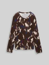 TOM TAILOR Damen Blusenshirt mit Muster, braun, Gemustert – Bild 3