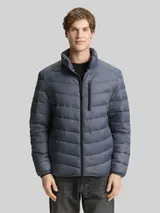TOM TAILOR DENIM Herren Lightweight Steppjacke mit Stehkragen, grau, Uni – Bild 4
