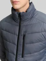 TOM TAILOR DENIM Herren Lightweight Steppjacke mit Stehkragen, grau, Uni – Bild 6