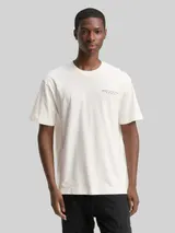 TOM TAILOR DENIM Herren Relaxed Fit T-Shirt mit Print, weiß, Uni – Bild 4