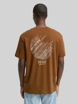 TOM TAILOR DENIM Herren Relaxed Fit T-Shirt mit Print, braun, Uni – Bild 5