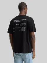 TOM TAILOR DENIM Herren Relaxed Fit T-Shirt mit Print, schwarz, Uni – Bild 5