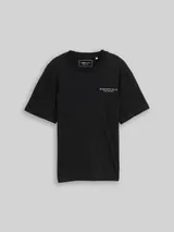 TOM TAILOR DENIM Herren Relaxed Fit T-Shirt mit Print, schwarz, Uni – Bild 3