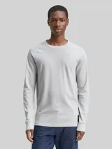TOM TAILOR DENIM Herren Langarmshirt mit Waffelstruktur, grau, Uni – Bild 4