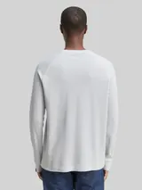 TOM TAILOR DENIM Herren Langarmshirt mit Waffelstruktur, grau, Uni – Bild 5
