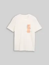 TOM TAILOR DENIM Herren T-Shirt mit Print, weiß, Uni – Bild 3