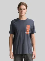 TOM TAILOR DENIM Herren T-Shirt mit Print, grau, Uni – Bild 4