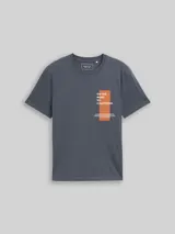 TOM TAILOR DENIM Herren T-Shirt mit Print, grau, Uni – Bild 3