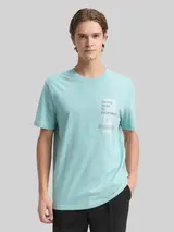 TOM TAILOR DENIM Herren T-Shirt mit Print, grün, Uni – Bild 4