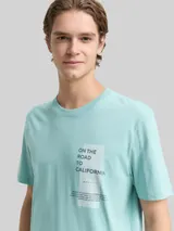 TOM TAILOR DENIM Herren T-Shirt mit Print, grün, Uni – Bild 6