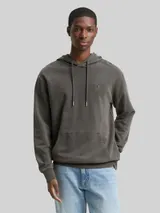 TOM TAILOR DENIM Herren Overdyed Hoodie Sweatshirt, schwarz, Uni – Bild 4