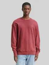 TOM TAILOR DENIM Herren Relaxed Overdyed Sweatshirt, rot, Uni – Bild 4