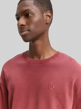TOM TAILOR DENIM Herren Relaxed Overdyed Sweatshirt, rot, Uni – Bild 6