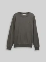TOM TAILOR DENIM Herren Relaxed Overdyed Sweatshirt, schwarz, Uni – Bild 3