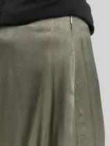 TOM TAILOR Damen High Waist Satin Midi-Rock, grün, Uni – Bild 6