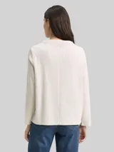 TOM TAILOR Damen Sweatshirt mit Stehkragen, beige, Meliert – Bild 5