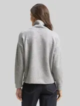 TOM TAILOR Damen Loose Fit Sweatshirt mit Rollkragen, grau, Meliert – Bild 5