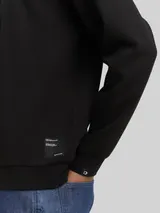 TOM TAILOR DENIM Herren Sweatshirt mit Logo-Badge, schwarz, Uni – Bild 6