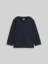 TOM TAILOR Damen Boxy Fit Sweatshirt mit 7/8-Arm, blau, Uni – Bild 3
