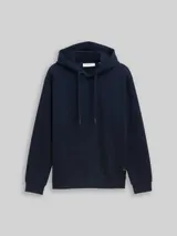 TOM TAILOR DENIM Herren Hoodie Sweatshirt mit Logo-Badge, blau, Uni – Bild 3
