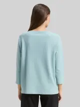 TOM TAILOR Damen Langarmshirt mit Ottoman-Struktur, grün, Uni – Bild 5