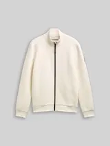 TOM TAILOR DENIM Herren Sweatjacke mit Stehkragen, weiß, Uni – Bild 3