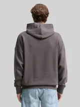 TOM TAILOR DENIM Herren Oversize Hoodie Sweatshirt mit Print, grau, Uni – Bild 5