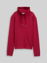 TOM TAILOR Damen Scuba Sweatshirt mit Stehkragen, rot, Uni – Bild 3