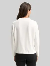 TOM TAILOR Damen Loose Fit Sweatshirt, weiß, Uni – Bild 5
