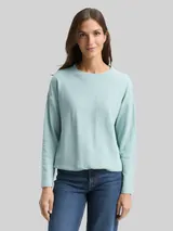 TOM TAILOR Damen Loose Fit Sweatshirt, grün, Uni – Bild 4