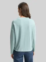 TOM TAILOR Damen Loose Fit Sweatshirt, grün, Uni – Bild 5